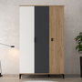 Hanah Home Neva 6302 Armario Roble, Blanco y Antracita